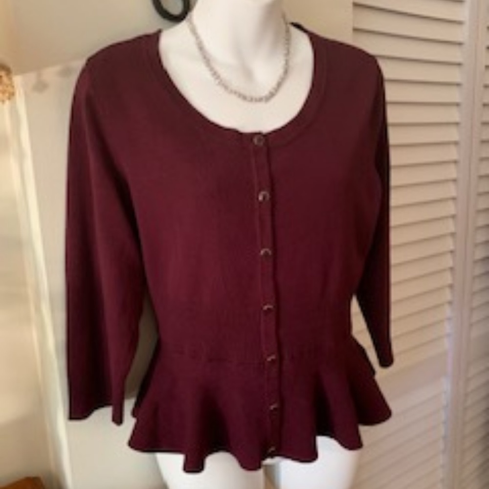 NY&Co 7th Ave Design Studio Sweater - Burgundy